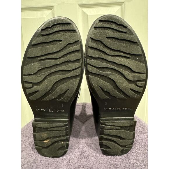 MICHAEL KORS Sutter Black MK Monogram Rain Boots Women’s 8 Waterproof - Picture 6 of 13
